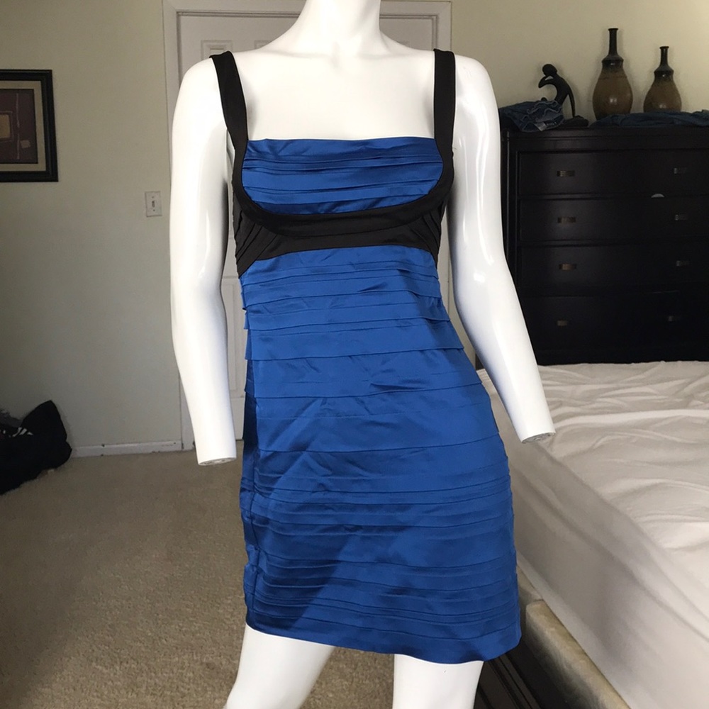 BCBG MaxZaria blue black dress size 6P